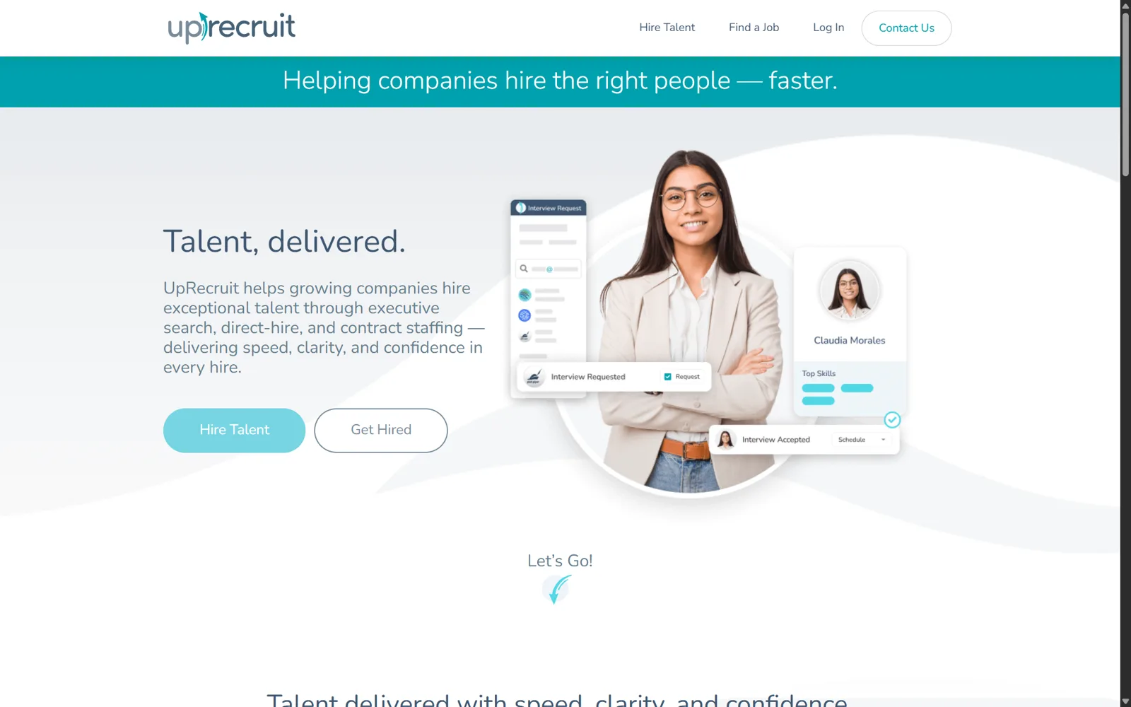 UpRecruit product interface